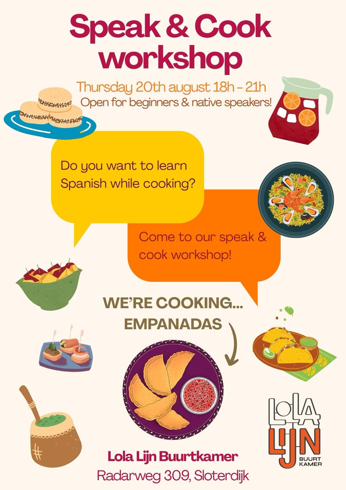 Poster Spanish Speak & Cook Workshop: Empanadas