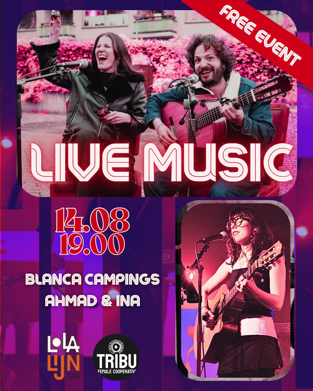 Poster Live Muziek bij Lola Lijn