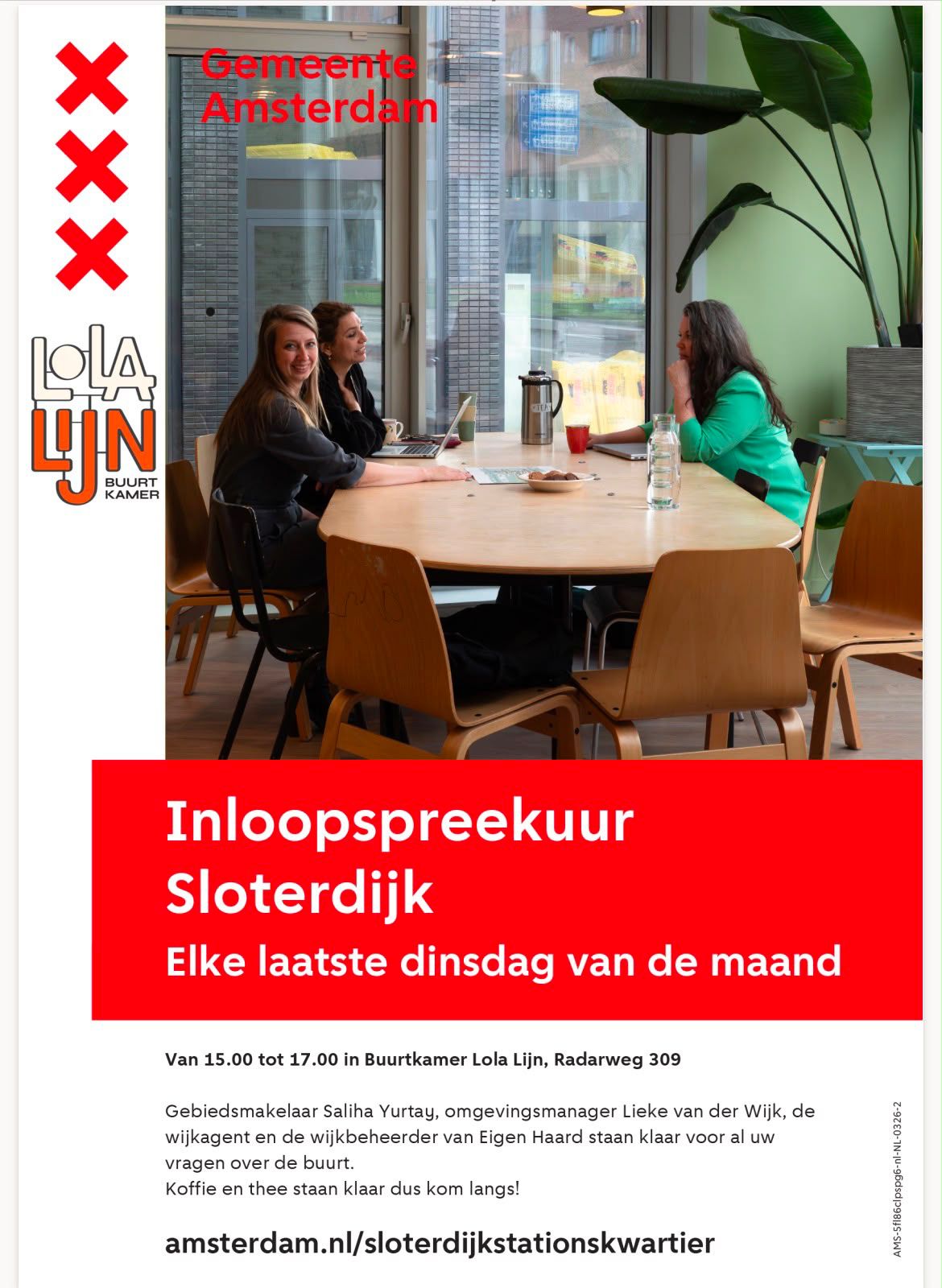 Poster Inloopspreekuur Sloterdijk
