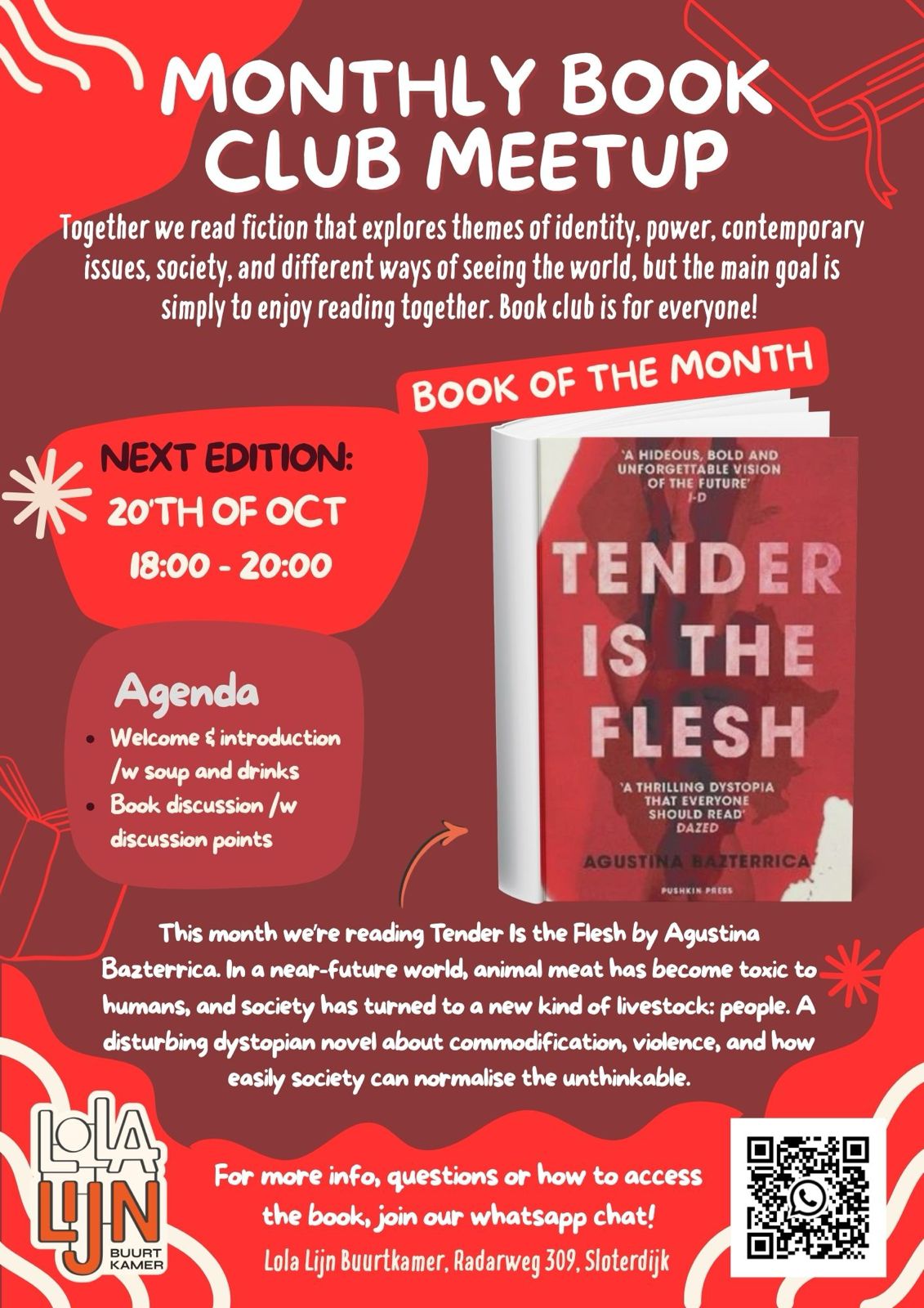 Poster Boekenclub: Tender is the Flesh van Agustina Bazterrica