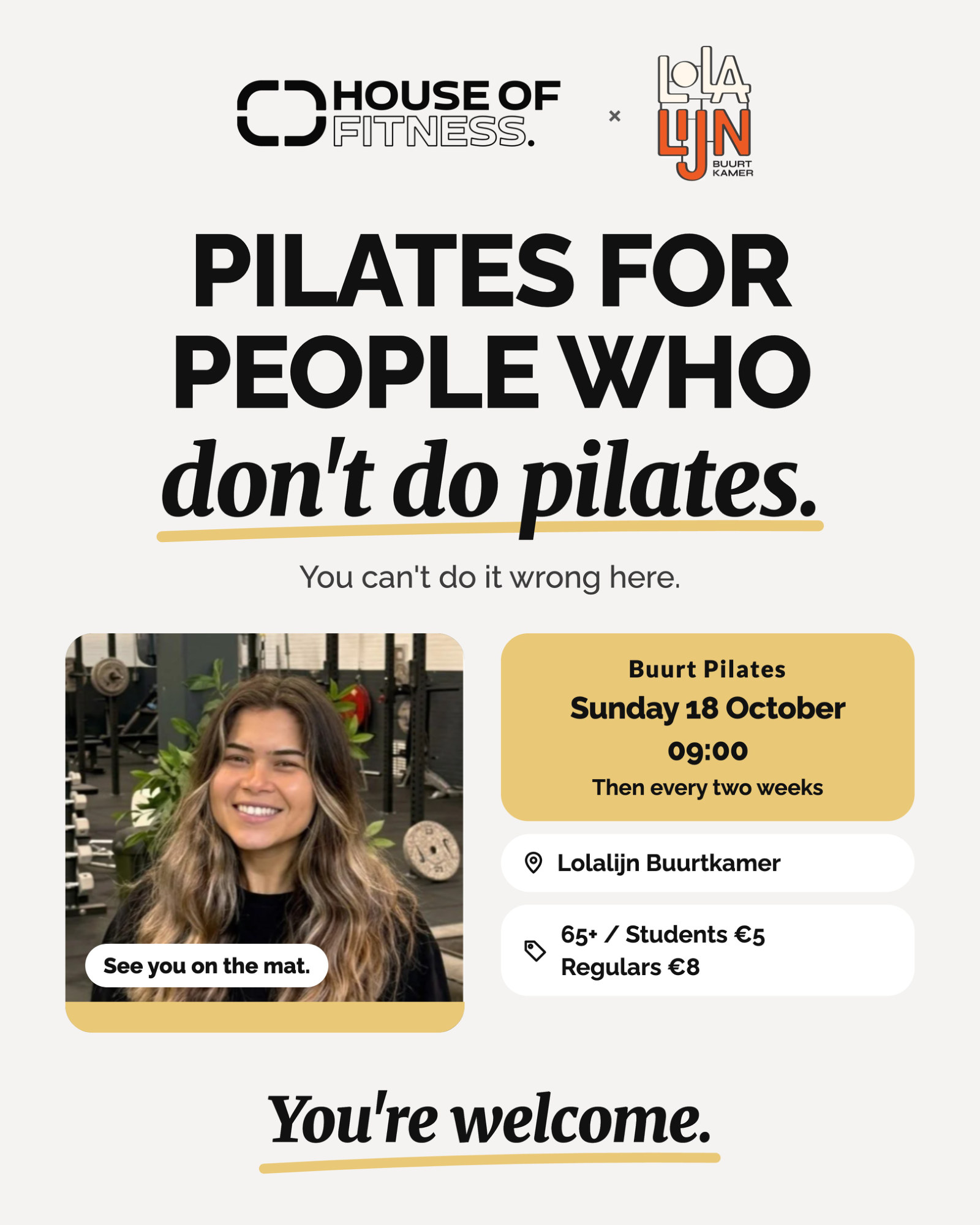 Poster Pilates door House of Fitness x Lola Lijn