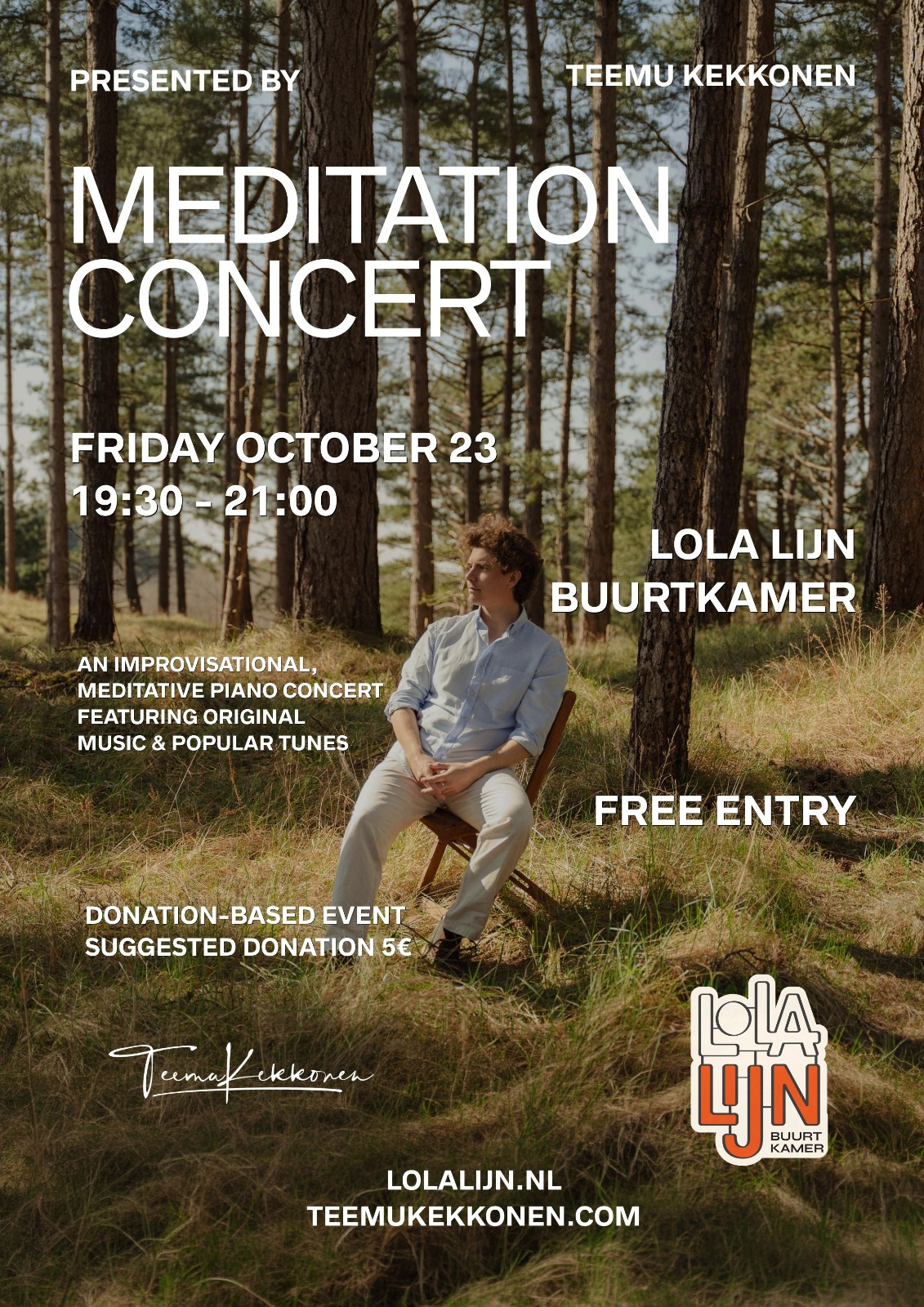 Poster Meditatief pianoconcert door Teemu Kekkonen