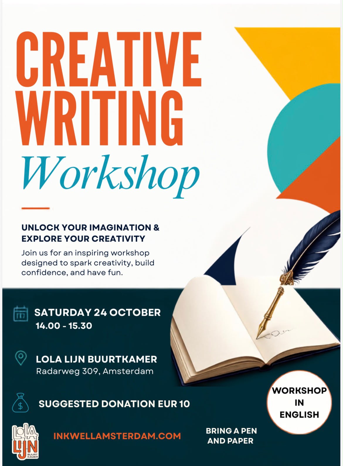 Poster Creative Writing Workshop met Ilana
