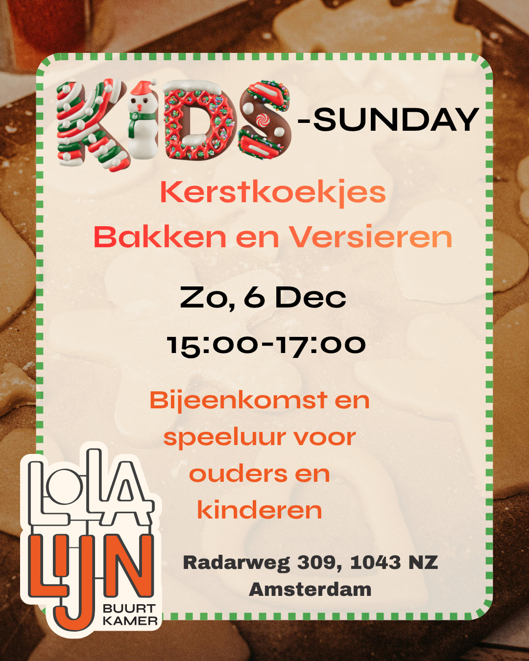 Poster Kids Sunday: Kerstkoekjes Bakken en Versieren